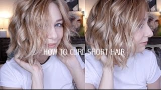 HOW TO CURL SHORT HAIR  EASY amp EFFORTLESSLY CUTE [upl. by Trebeh682]