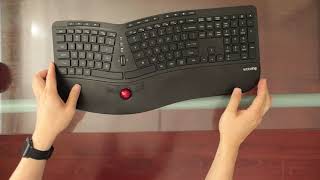 wireless Victsing ergonomic keyboard with builtin trackball review [upl. by Eselahs]