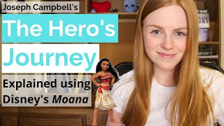 12 Steps of The Heros Journey Joseph Campbell in Disneys MOANA [upl. by Nrubyar]