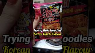 Korean Kimchi Flavour  Nissin Geki Hot amp Spicy Noodles Review 🍜🌶 [upl. by Assirak]