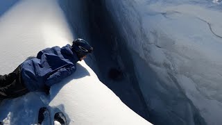 Pitztal early season powder  fall into a glacier crevasse [upl. by Ortiz]