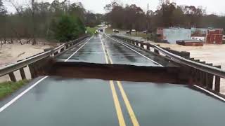 Hiddenite Bridge in Alexander County collapses live onair [upl. by Elatnahs]