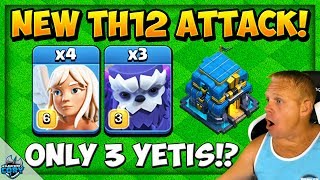 NEW YETI ATTACK WITH ONLY 3 YETIS TH12 Yeti Smash Attack Strategy  Town Hall 12 [upl. by Cyrus]