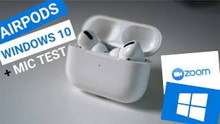 Pair Airpods to Windows 10  Zoom Mic Test [upl. by Ettezil]