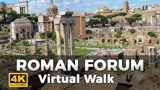 Roman Forum Walking Tour in 4K [upl. by Werd]