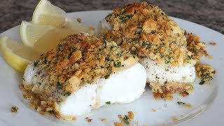 Oven Baked Cod With Ritz Cracker Topping With Butter Lemon amp Parsley [upl. by Erickson]