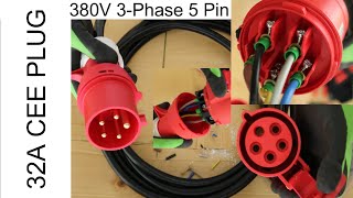 Wiring up 380V 3Phase 32 amp Plug and Socket the red plug [upl. by Barimah]