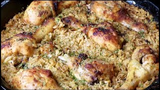 Easy One Pan Chicken And Rice [upl. by Kcirttap792]