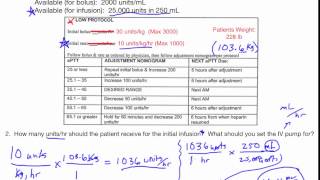 Dosage Calculation using a Heparin Protocol [upl. by Gunnar988]