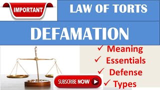 Defamation in Tort Law Meaning Essentials Types amp Defenses [upl. by Yssirhc]