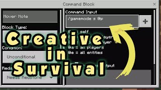 How to get CREATIVE in SURVIVAL  Minecraft Bedrock Edition  Command [upl. by Adnema]