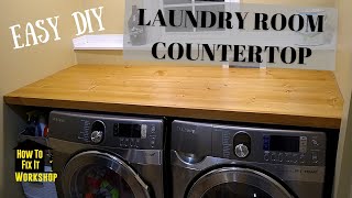 DIY Laundry Room Countertop  Shelf  Cheap and Easy [upl. by Eustatius]