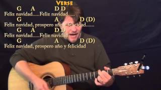 Feliz Navidad Christmas Strum Guitar Cover Lesson with Chords and Lyrics  G A D Bm [upl. by Jacenta]