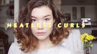 OVERNIGHT HEATLESS CURLS  hair tutorial [upl. by Bushore578]