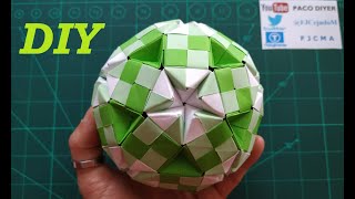 💚 Origami Sonobe Sphere TUTORIAL 💚  Papiroflexia Esfera Modular  Origami sonobe star [upl. by Odnaloy]