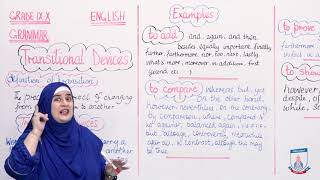 Class 9 amp 10  English Grammar  Lecture 20  Transitional Devices  Allied School [upl. by Aihseuqal718]