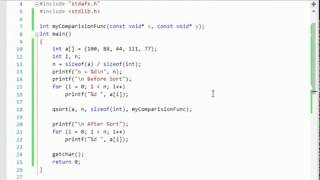 How to use qsort in C  Easy Way To Implement Quick Sort [upl. by Nosreip]