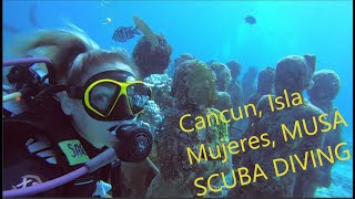 Scuba Diving Cancun Mexico  Isla Mujeres  MUSA Underwater Museum  Covid Travel [upl. by Eciralc421]