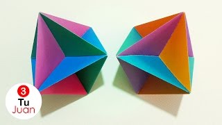 Octaedro de Papel  Origami Modular  JuanTu3 [upl. by Ethyl]