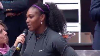 Serena Williams Speaks Italian During Internazionali BNL dItalia Final Speech [upl. by Kev382]