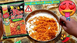 Nissin Geki Hot amp Spicy Korean Veg Flavour  REAL REVIEW  Spicy Noodles than Samyang MAKING HINDI [upl. by Rohpotsirhc]