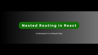 Nested Routing in React JS [upl. by Yelhak]