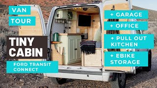 Cozy Cabin Vibes in this TINY Van  Ford Transit Connect DIY Conversion Van Tour [upl. by Ahsiniuq413]