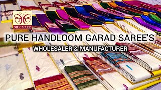 Pure Handloom Garad Sarees Wholesaler in Kolkata Barabazar [upl. by Nahallac]