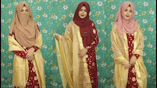 3 Hijab Styles with Salwar KameezHow to Wear Chiffon Hijab With Salwar Suit [upl. by Aleunamme]