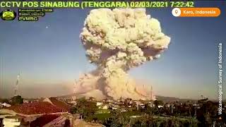 Timelapse shows multiple eruptions of Indonesias volcano [upl. by Sirronal]