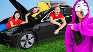 HACKERS TRAPPED US IN TESLA FOR 24 HOURS  Challenge [upl. by Marcy]