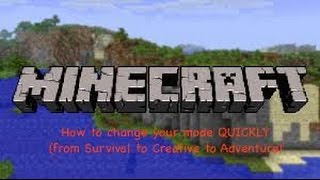 Minecraft How to Change from Survival to Creative to Adventure Modes [upl. by Brant]