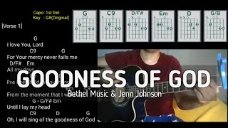 GOODNESS OF GOD Lyrics amp Chords  Bethel Music amp Jenn Johnson [upl. by Jordans]