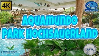 Aquamundo Park Hochsauerland CenterParcs 4K [upl. by Yorke448]