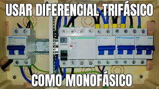 USAR DIFERENCIAL TRIFÁSICO COMO MONOFÁSICO [upl. by Yanej]