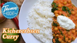 Vegetarisches Kichererbsen Curry  einfaches und schnelles Mittagessen [upl. by Nahbois]