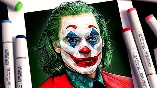 Drawing JOKER with Copic Markers  Joaquin Phoenix [upl. by Emoreg563]