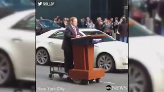 Melissa McCarthy takes spicey tour of NYC on motorized podium  ABC News [upl. by Joseph954]