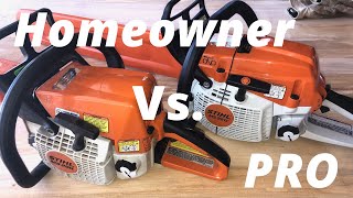 Pro Vs Homeowner Stihl MS261c vs MS250 [upl. by Hadeehsar]