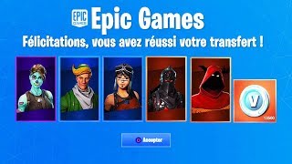 COMMENT TRANSFÉRER DES SKINS VBUCKS sur FORTNITE [upl. by Idok]