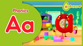 Learning Alphabet A Sound  Phonics For Kids  abc animation  AVOCADO abc [upl. by Asyle]