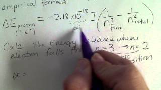 Calculate the Energy frequency amp wavelength of an electron transition in the Bohr Atom [upl. by Spevek]