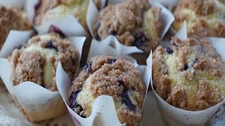 SOUR CREAM BLUEBERRY STREUSEL MUFFINS [upl. by Norven]