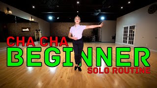 Beginner Cha Cha Solo Practice Routine  Ballroom Dance Tutorial [upl. by Flodur]