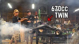 125HP 2 Stroke Go Kart First Start Rotax 670 ROARS TO LIFE [upl. by Yznil]