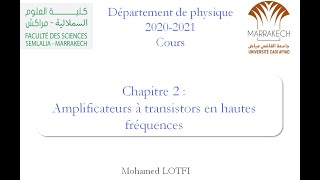 Cours  Amplificateurs à transistors en HF part1 Electronique analogique [upl. by Oberheim586]