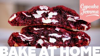 Red Velvet New York Cookie Recipe  Cupcake Jemma [upl. by Alicsirp]