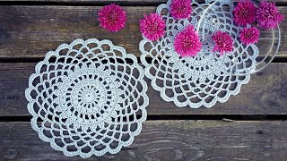 Simple Crochet Doily Tutorial Easy For Beginners [upl. by Frantz]