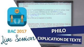 Bac 2017  Live Méthodologie Philo  Explication de texte [upl. by Eitisahc]