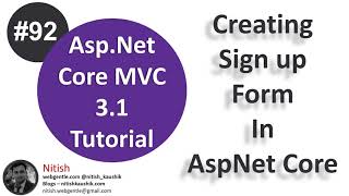 92 Design a registration Signup page in aspnet core  AspNet Core tutorial [upl. by Attaymik]